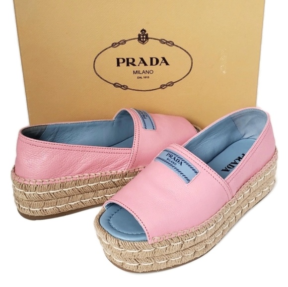 Prada Shoes - Brand New w/Tag Prada Pink Leather Peep Toe Shoes